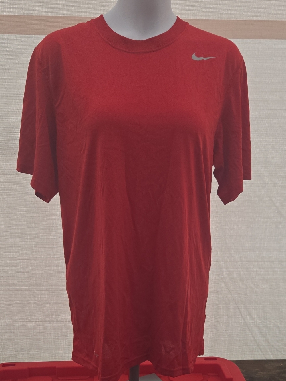 Nike Red Short Sleeve Athletic Crew Tee with Swoosh